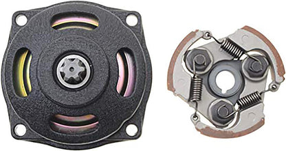 GOOFIT Small 25H 6 Tooth Drum Gear Box Drum Clutch Pad kit with Groove for 2 Stroke 47cc 49cc Engine Mini Dirt Kids Pocket Bike Dirt Bike ATV