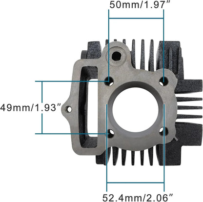 52.4mm Engine Cylinder & Piston Rebuild Kit (13mm Pin) for 4-Stroke 110cc TaoTao SSR Coolster ATV Dirt Bike - goofitmoto
