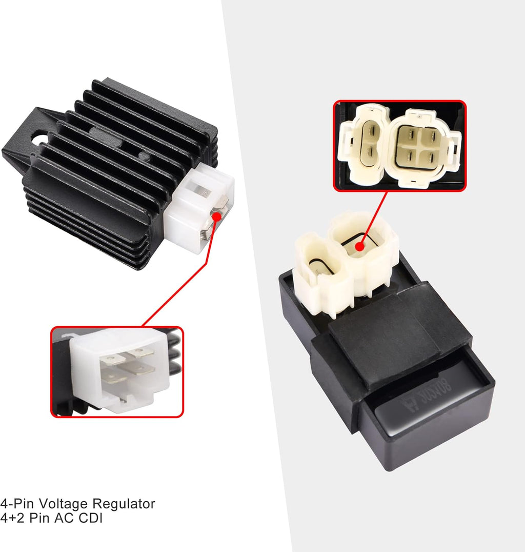GOOFIT Ignition Coil CDI Solenoid Relay Voltage Regulator kit for GY6 50cc 125cc 150cc Engine ATV Go Kart Dirt Bike Pit Bike Scooter Moped