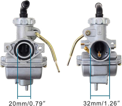 Carburetor PZ20 20mm with Fuel Filter & Gasket for 50cc–125cc ATV, CRF50F, CRF80F, Taotao
