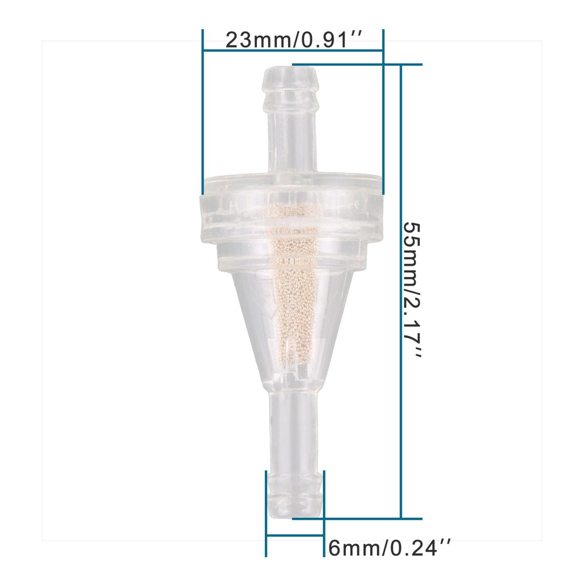 7mm Inline Fuel Filters with Copper Filter Element for Dirt Bike ATV Scooter – 10 Pack