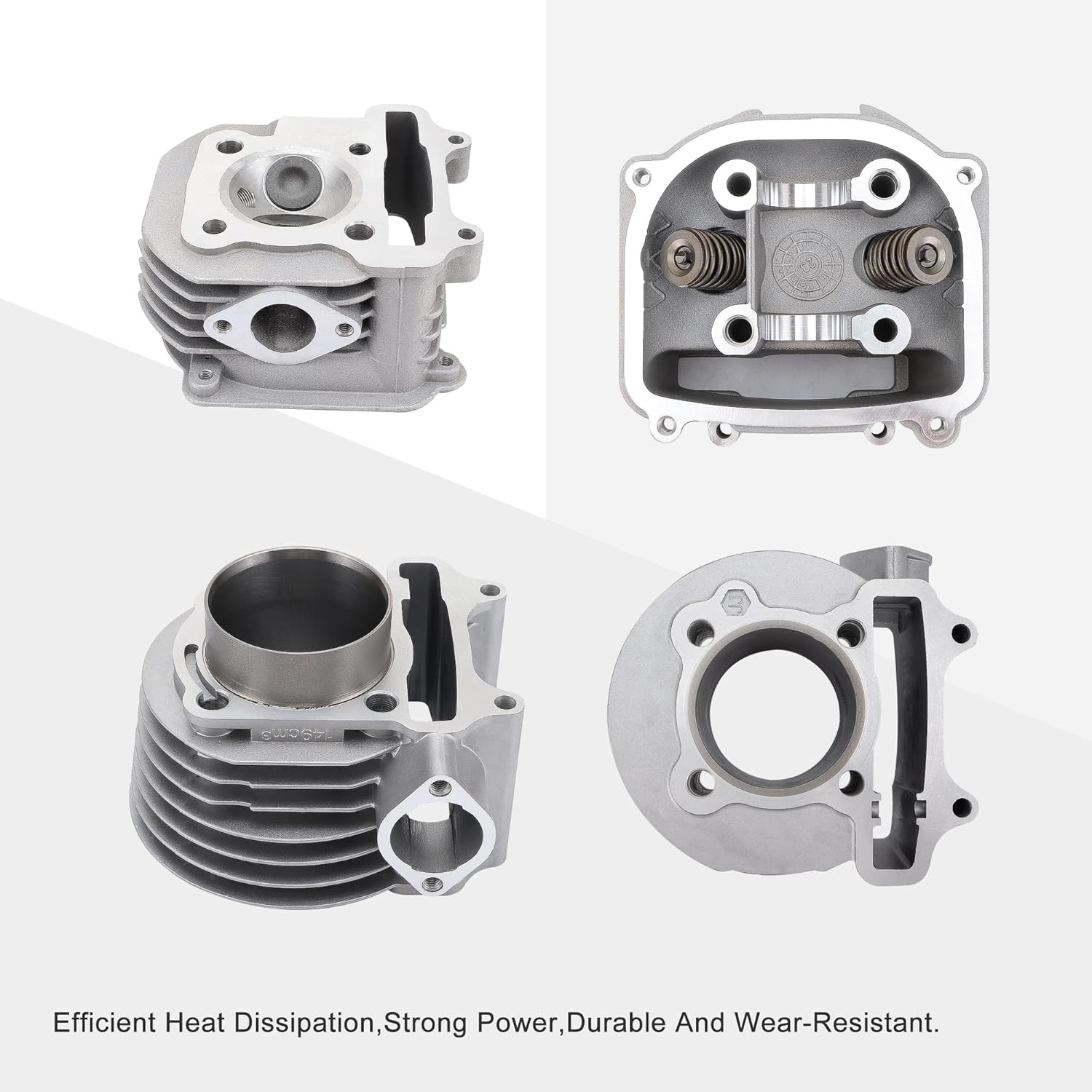 GOOFIT 57.4mm Big Bore Cylinder Kit Replacement for 150cc 4stroke GY6 157QMJ Engine Rebuild Kit Cylinder Head Chinese Scooter