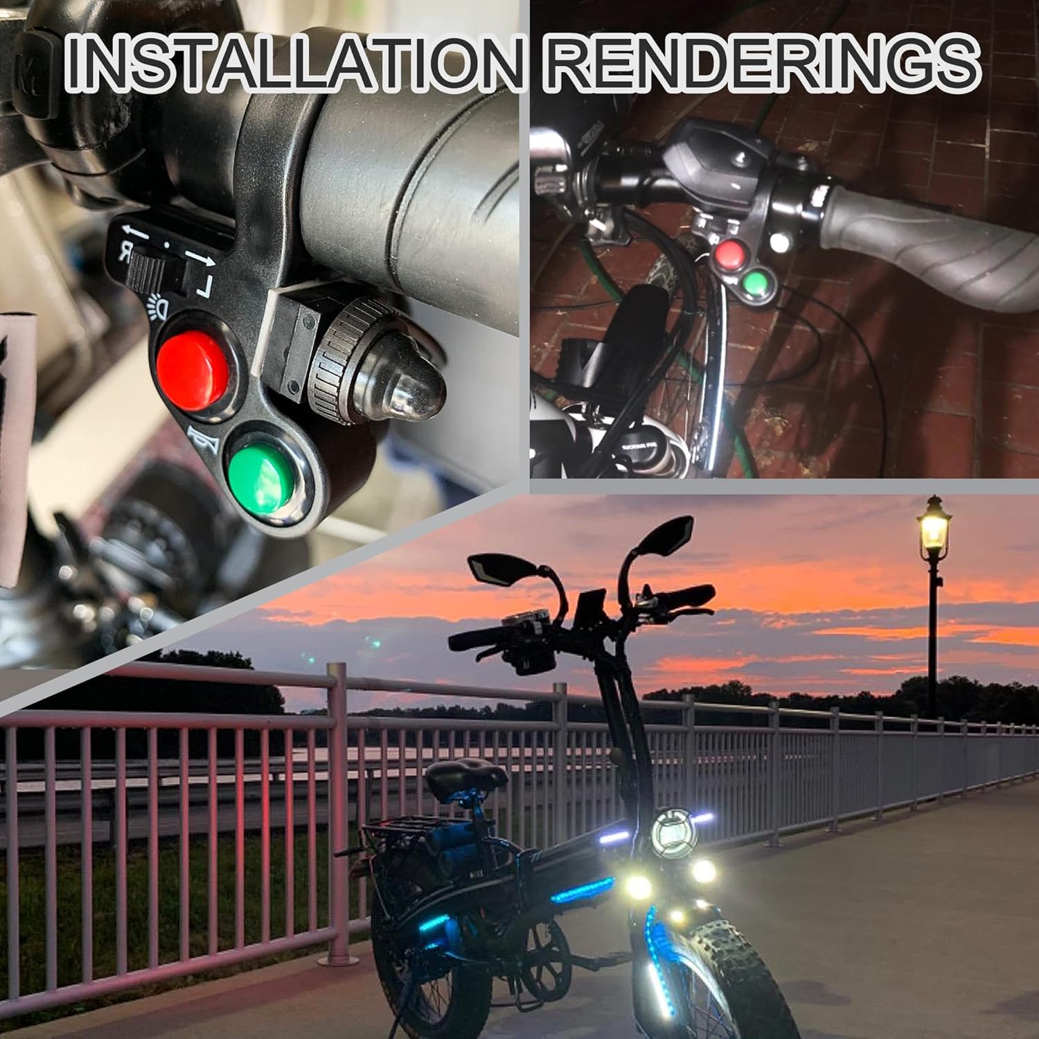 GOOFIT Universal 7/8" Handlebar Turn Signal Light & Horn Switch Button for Spotlight Scooter Electrombile Moped Dirt Bike Scooter ATV Off road