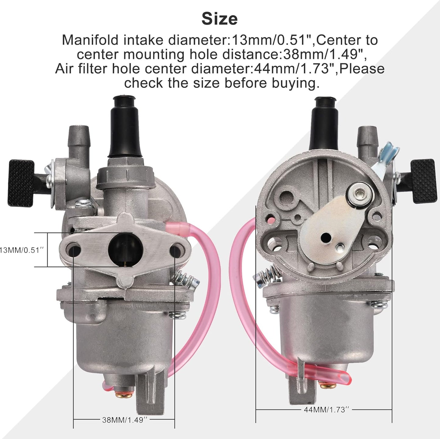 GOOFIT PZ13 13mm Carburetor for 47cc 49cc Pocket Bike 2 Stroke Engine Mini Carb Quad ATV Motorcycle Dirt Bike