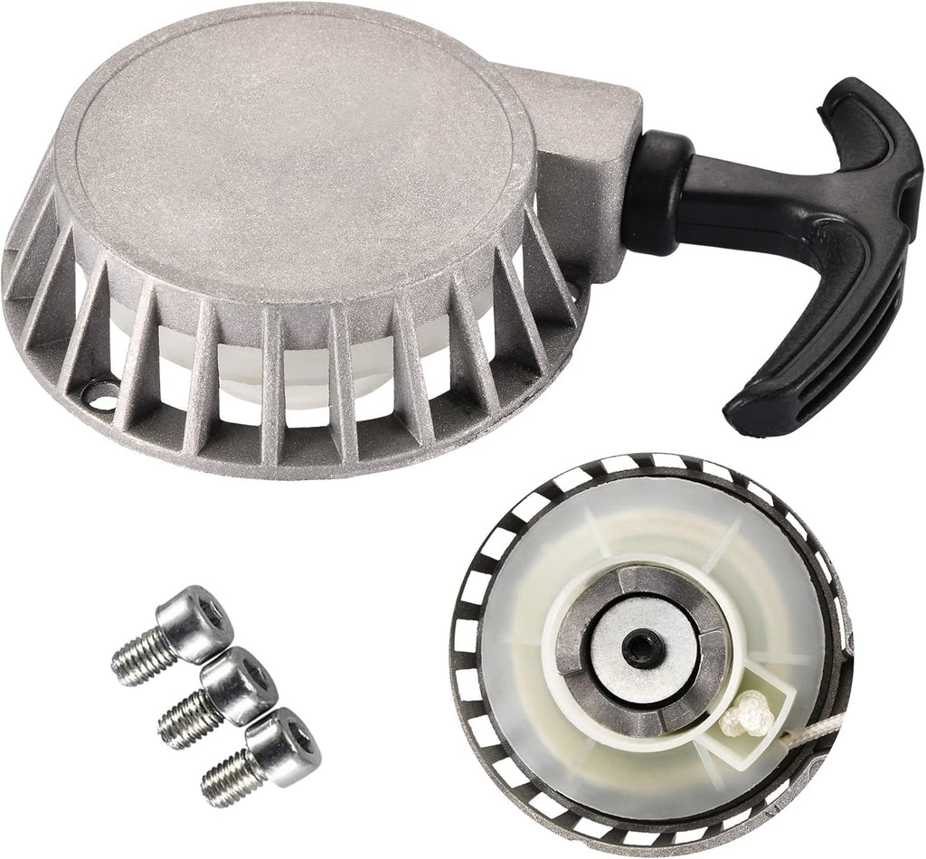 GOOFIT Pull Start Recoil Starter for 40-6 2 Stroke 47cc 49cc Mini Aluminum Pocket Pit Dirt Bike ATV Motorcycle Silver