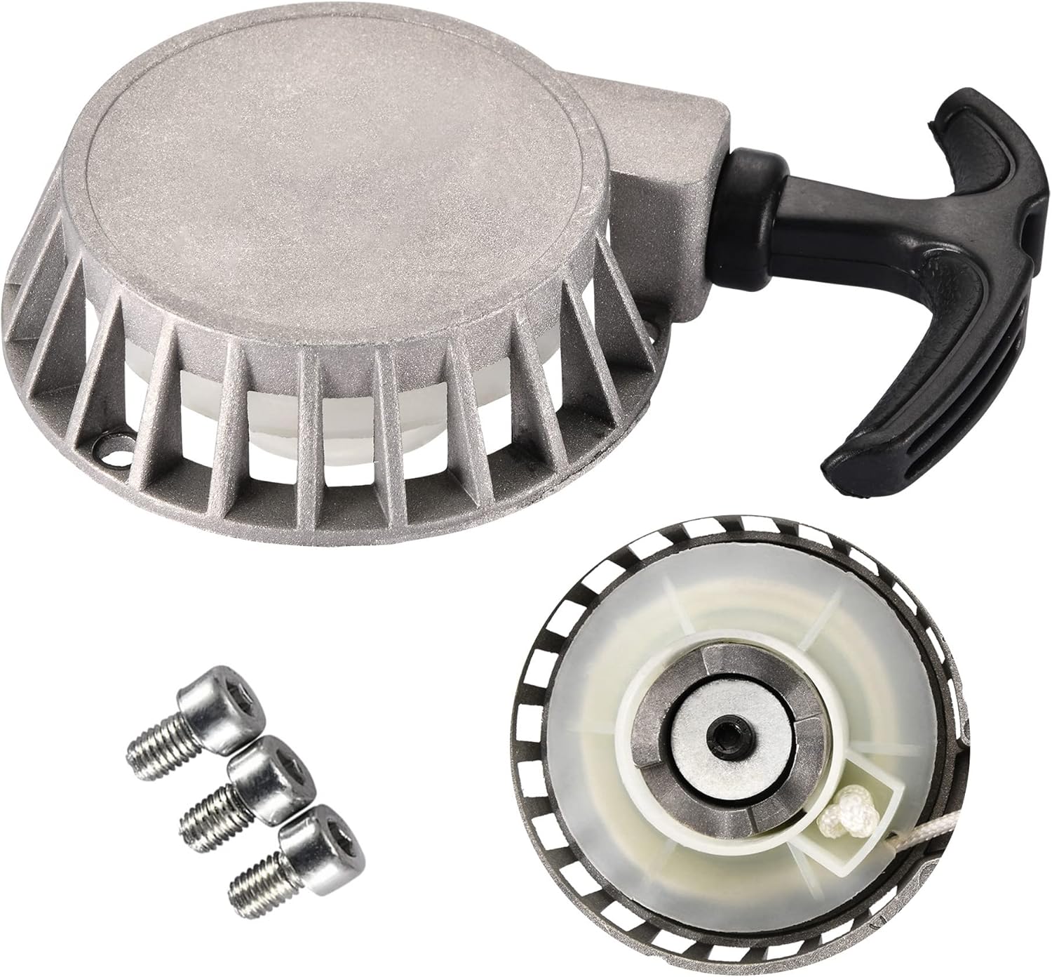 GOOFIT Pull Start Recoil Starter for 40-6 2 Stroke 47cc 49cc Mini Aluminum Pocket Pit Dirt Bike ATV Motorcycle Silver