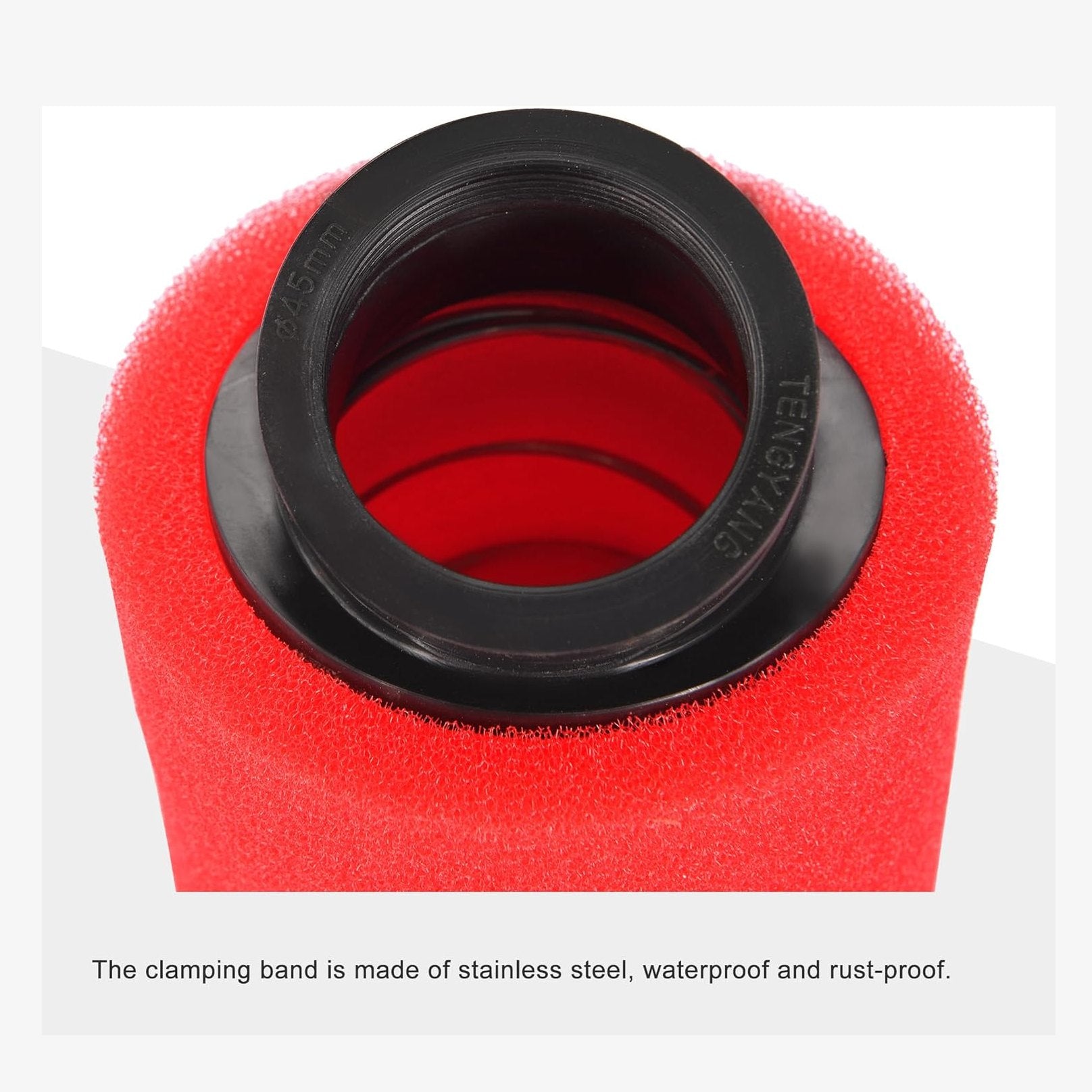 GOOFIT 45mm/1.77" Red Bent Angled Double Foam Pod Air Filter Cleaner Replacement for 50cc 90cc 110cc 125cc 140cc 150cc 200cc 250cc Pit Pro Quad Dirt Bike ATV Scooter Go Kart Moped Dune Buggy