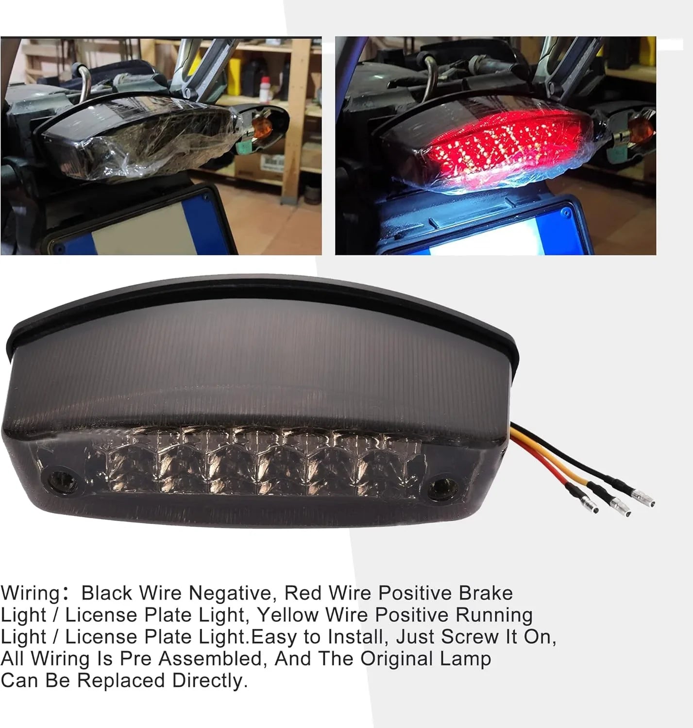 Universal Motorcycle LED Rear Tail Brake Light for Scooter & ATV - goofitmoto