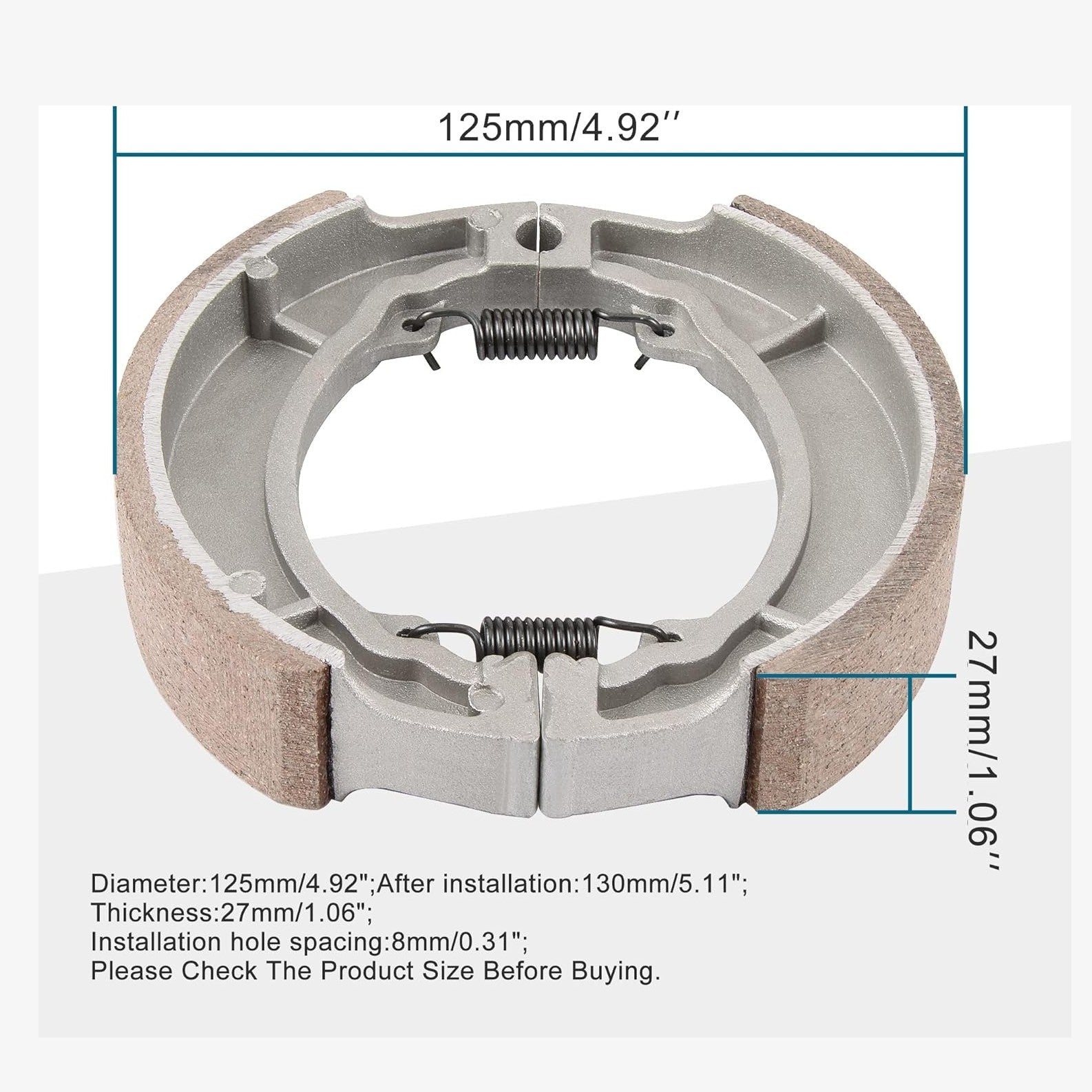 GOOFIT Brake Shoe Drum Replacement for Roketa Sunl Jonway Taotao 50cc 110cc 125cc 150cc 250cc ATV Scooter