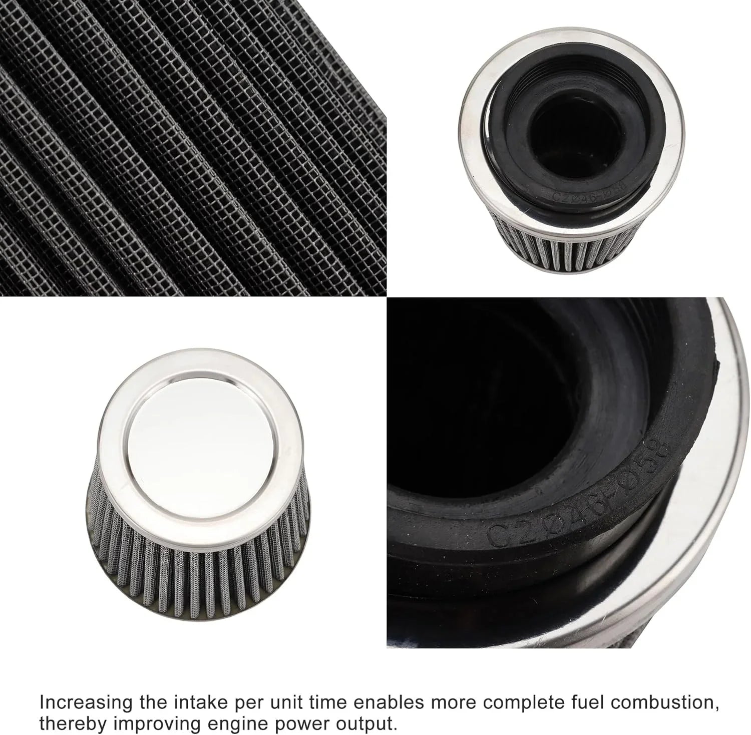 58mm Cone Air Filter for ATV Scooter Dirt Pit Bike Motorcycle - goofitmoto