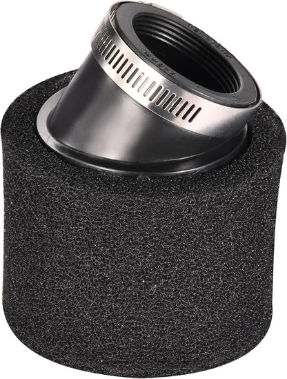 GOOFIT 45mm/1.77" Black Bent Angled Double Foam Pod Air Filter Cleaner Replacement for 50cc 90cc 110cc 125cc 140cc 150cc 200cc 250cc Pit Pro Quad Dirt Bike ATV Scooter Go Kart Moped Dune Buggy