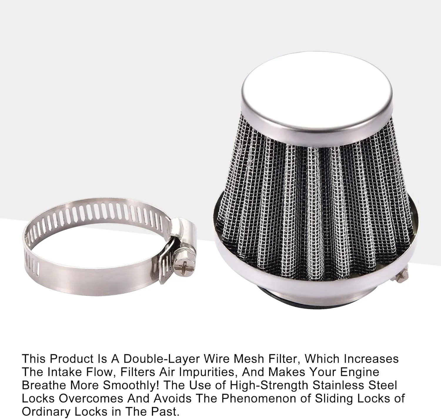 Silver Air Filter 35mm 38mm 42mm 44mm 58mm for 50cc–250cc Motorcycle ATV GY6 Engine - goofitmoto