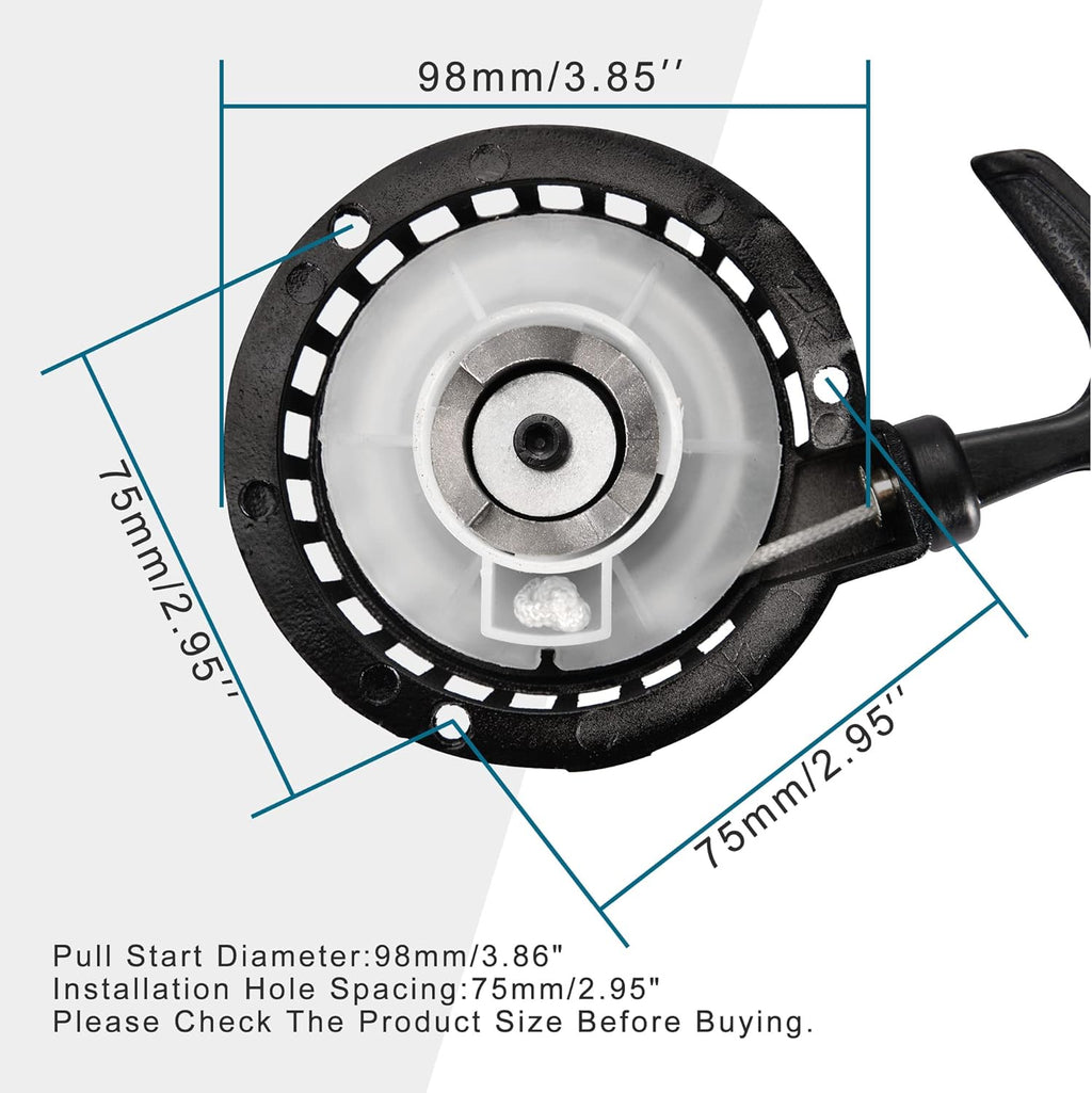 GOOFIT Pull Start Recoil Starter for 40-6 2 Stroke 47cc 49cc Mini Aluminum Pocket Pit Dirt Bike ATV Motorcycle Black