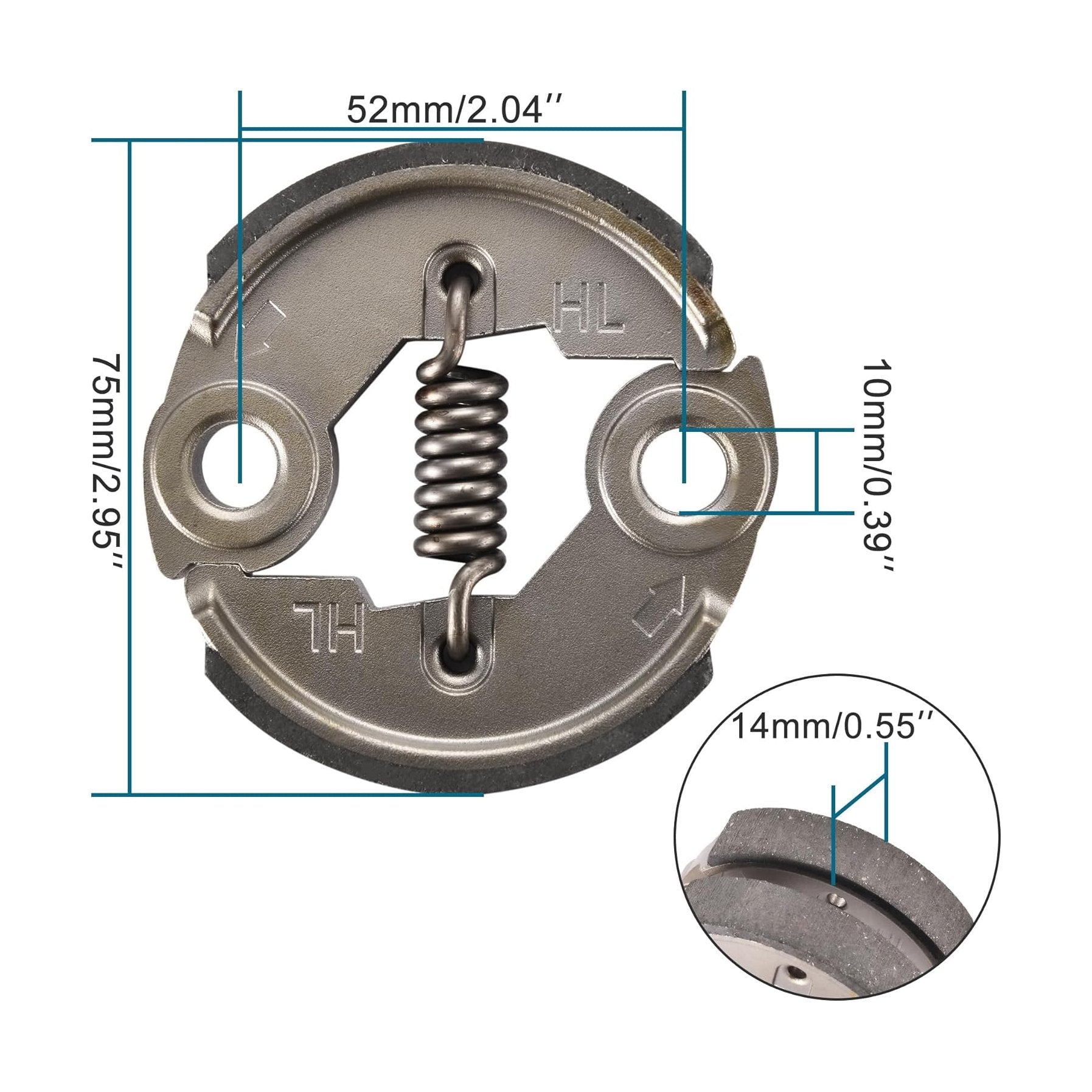GOOFIT Clutch Pad with Spring Replacement for 43cc 47cc 49cc 2 Stroke Engine X-1 X-2 CAT EYE Mini Pocket Quad Dirt Bike ATV