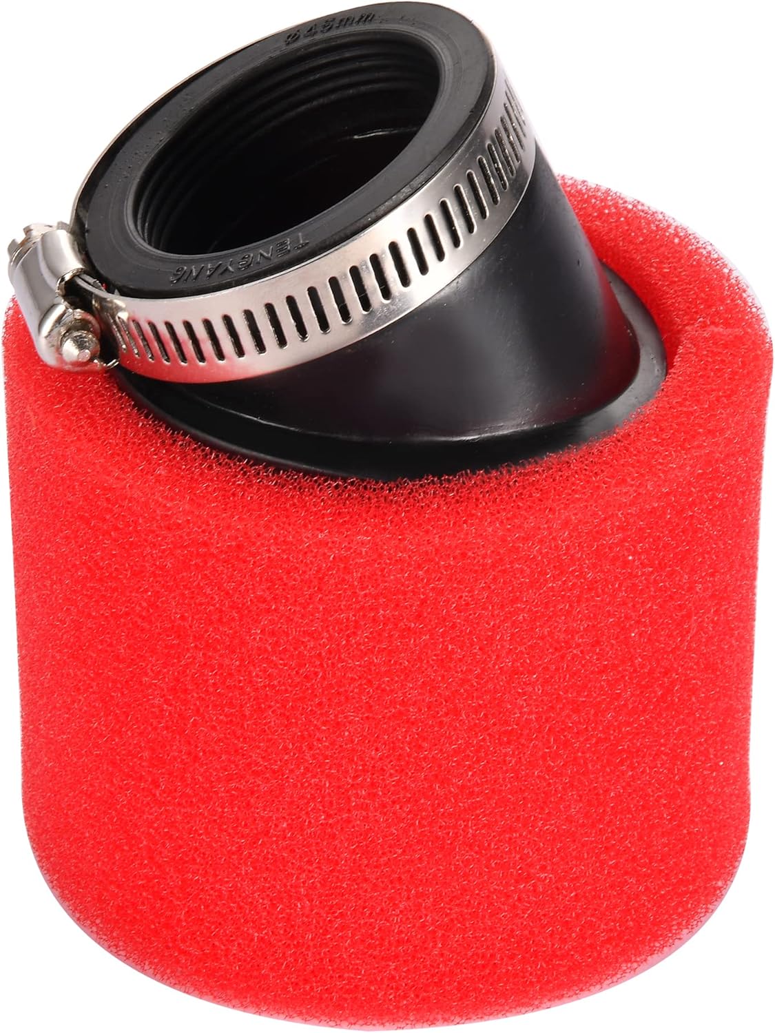 GOOFIT 45mm/1.77" Red Bent Angled Double Foam Pod Air Filter Cleaner Replacement for 50cc 90cc 110cc 125cc 140cc 150cc 200cc 250cc Pit Pro Quad Dirt Bike ATV Scooter Go Kart Moped Dune Buggy