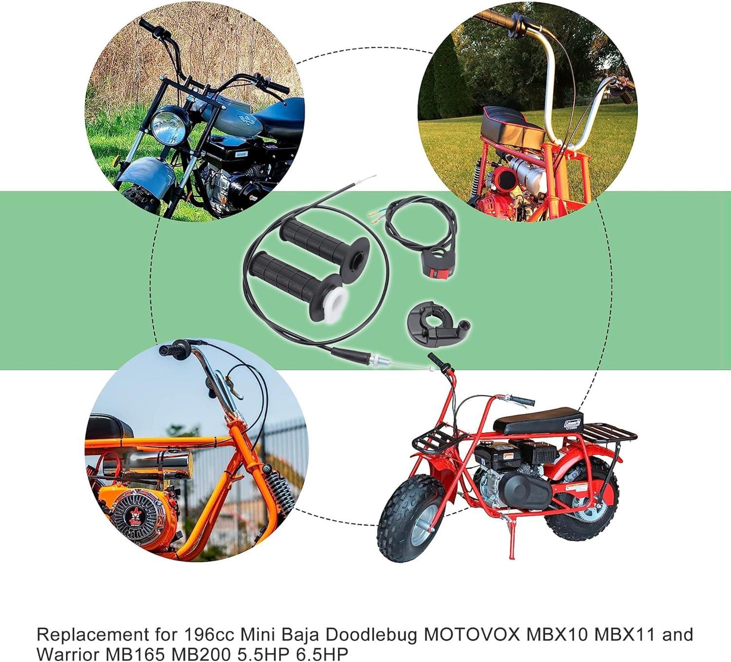 Twist Throttle Kit with 47" Cable & Kill Switch for Motovox MBX10 MBX11 & Baja MB200 - goofitmoto