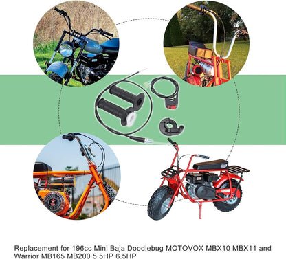 Twist Throttle Kit with 47" Cable & Kill Switch for Motovox MBX10 MBX11 & Baja MB200 - goofitmoto