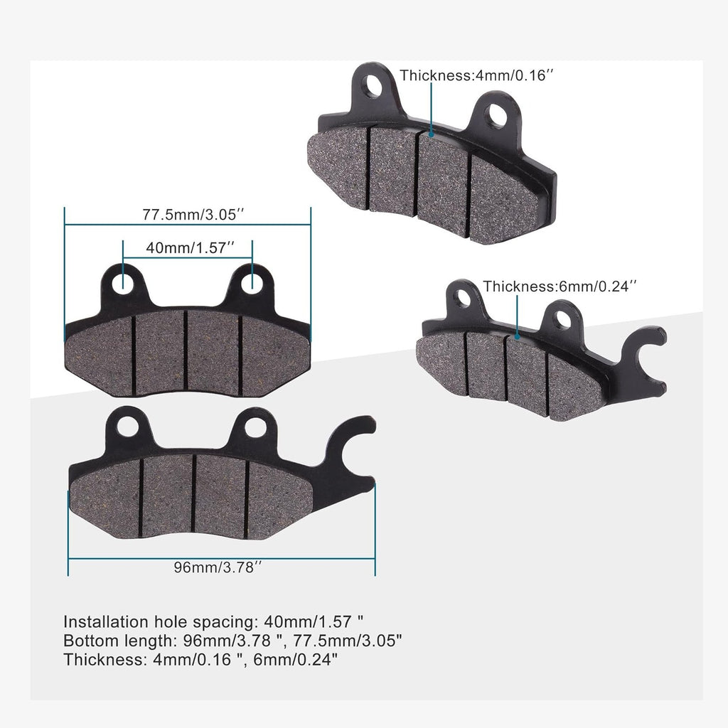 GOOFIT Disc Brake Pad Replacement for 50cc 70cc 90cc 110cc 125cc 150cc 200cc 250cc ATV Dirt Bike Bicycle Scooter