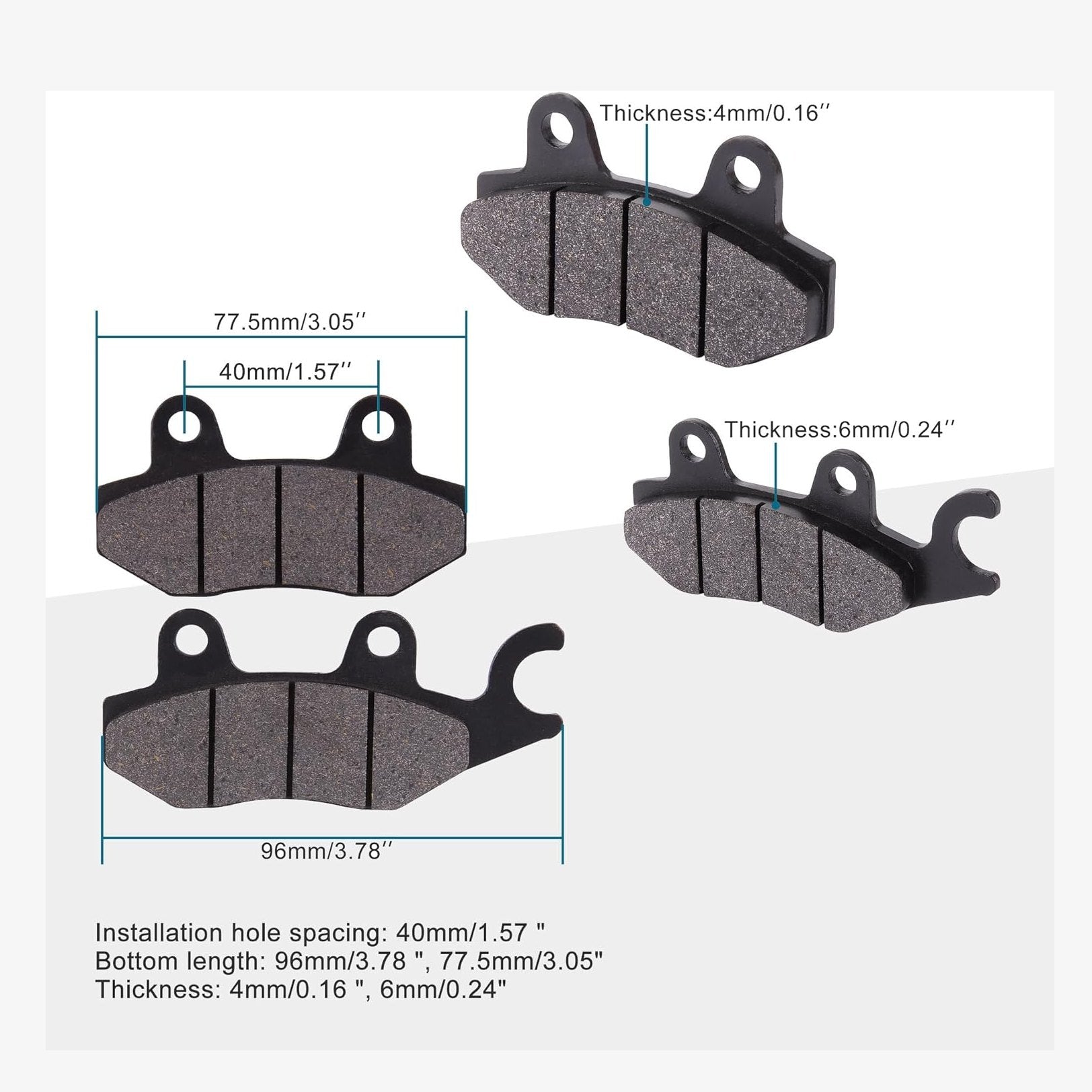 GOOFIT Disc Brake Pad Replacement for 50cc 70cc 90cc 110cc 125cc 150cc 200cc 250cc ATV Dirt Bike Bicycle Scooter