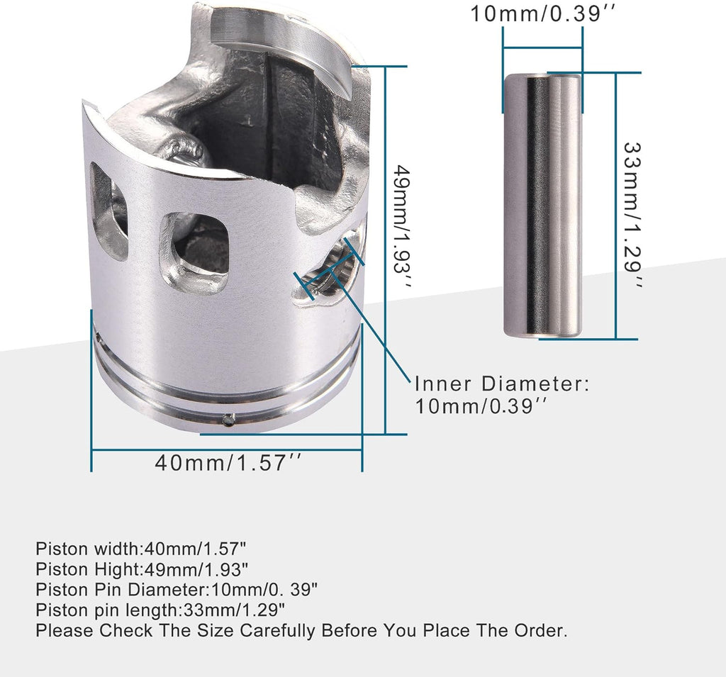 GOOFIT 40mm Piston Assembly Kit Replacement for 2 Stroke 50cc Jog Moped Scooter