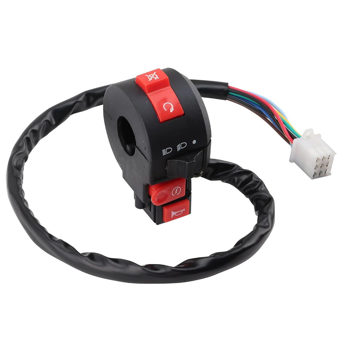9-Pin Right Handlebar Start Switch with Horn Button for 22mm 7/8" Handlebar