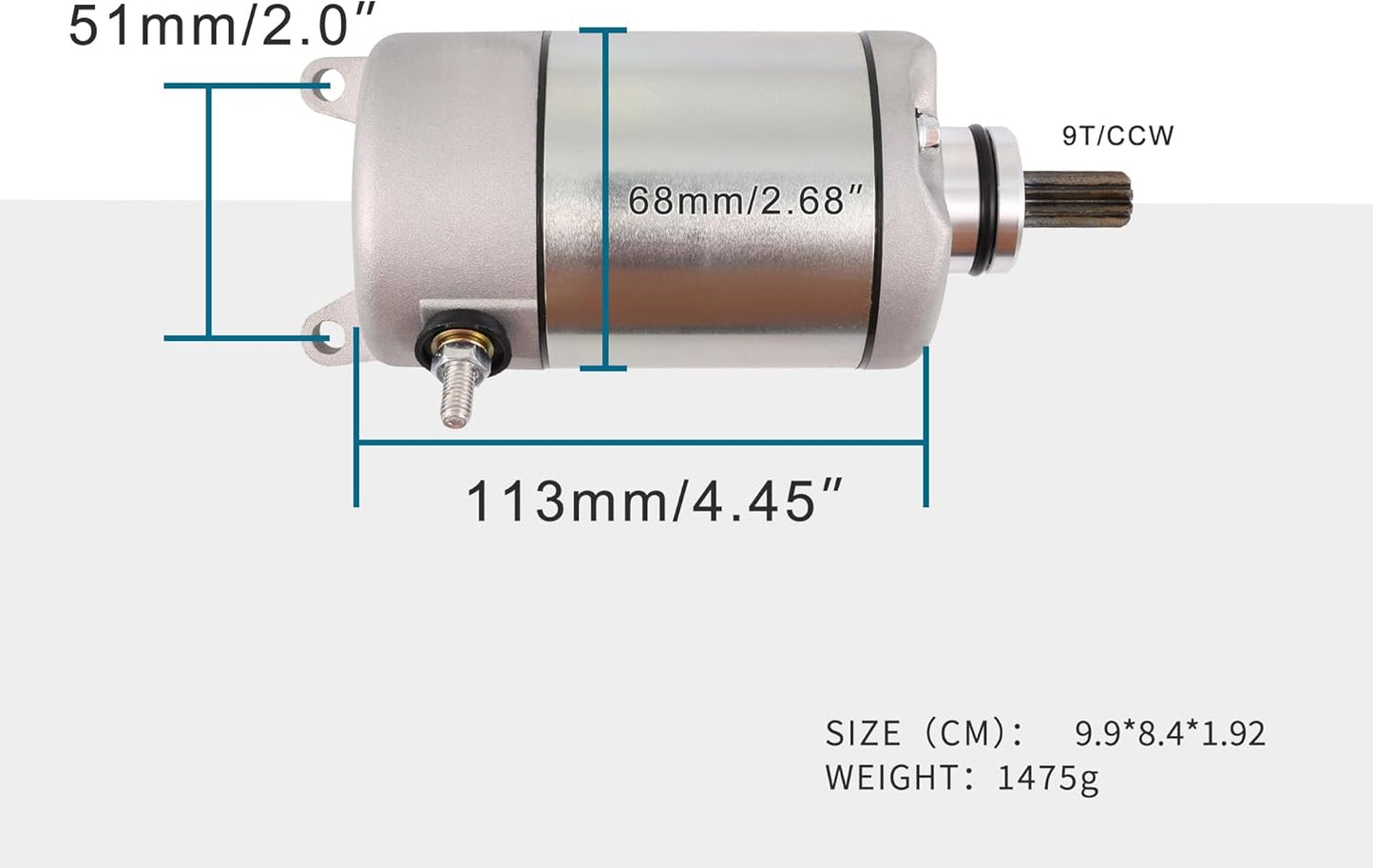 9T CCW Starter Motor for Yamaha YFM350 FZR600 YZF600 OEM 3HE-81890-00