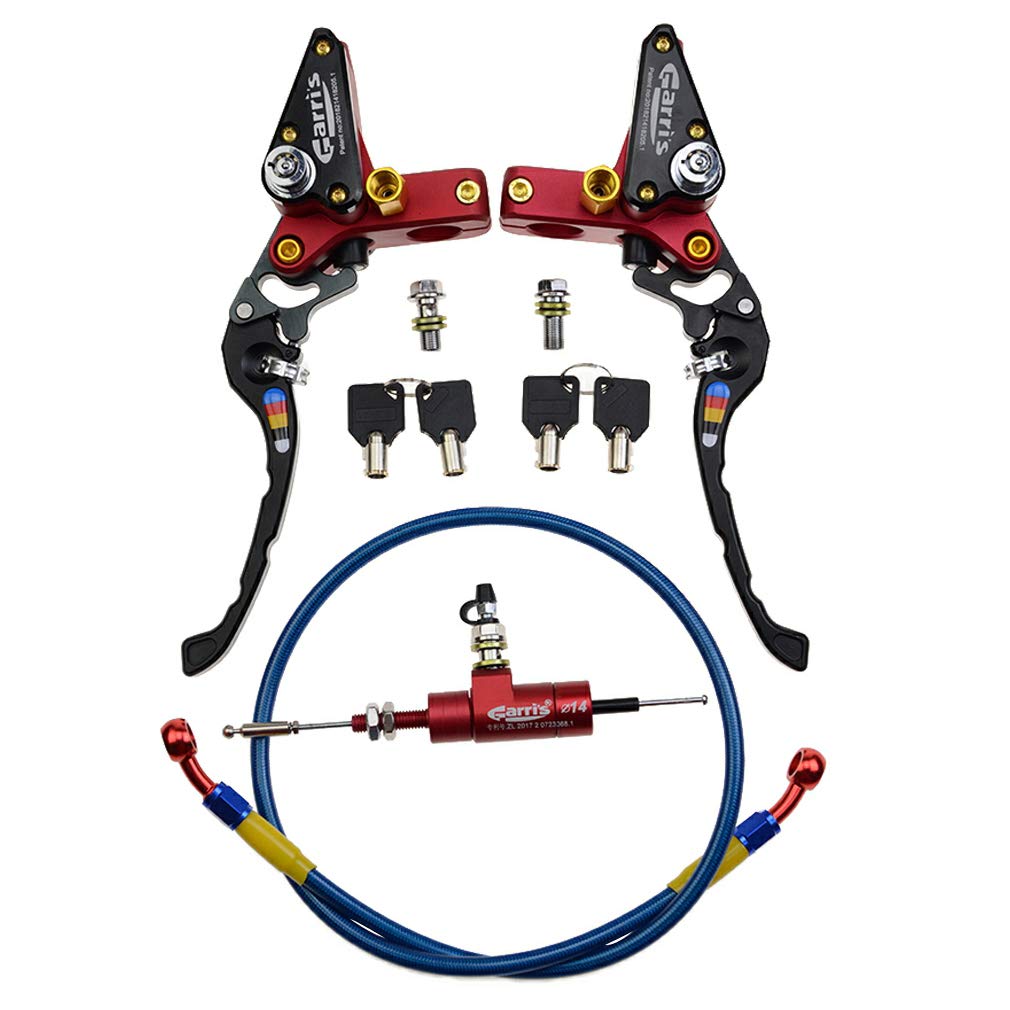 GOOFIT 22mm CNC Motorcycle Hydraulic Clutch Brake Pump Master Cylinder Lever Adjustable Universal for Motorcycle Pocket Dirt Bike ATV 125cc -250cc Vertical Off Road Scooter Black