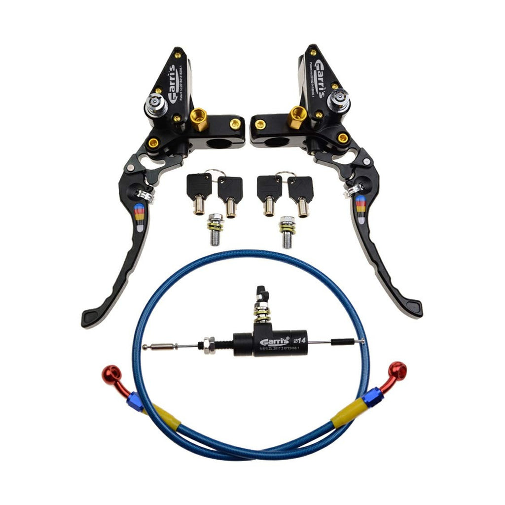 GOOFIT 22mm CNC Motorcycle Hydraulic Clutch Brake Pump Master Cylinder Lever Adjustable Universal for Motorcycle Pocket Dirt Bike ATV 125cc -250cc Vertical Off Road Scooter Black