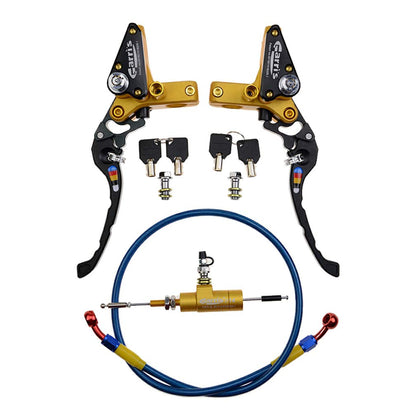 GOOFIT 22mm CNC Motorcycle Hydraulic Clutch Brake Pump Master Cylinder Lever Adjustable Universal for Motorcycle Pocket Dirt Bike ATV 125cc -250cc Vertical Off Road Scooter Black