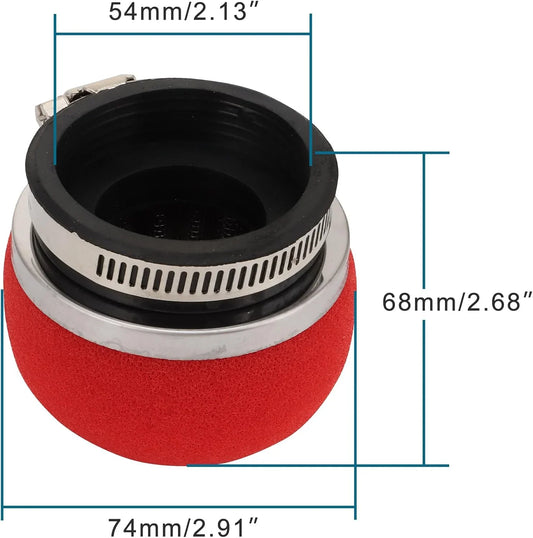 54mm Foam Air Filter for 2-Stroke Pocket Bike Mini Moto Scooter Lawn Mower - goofitmoto
