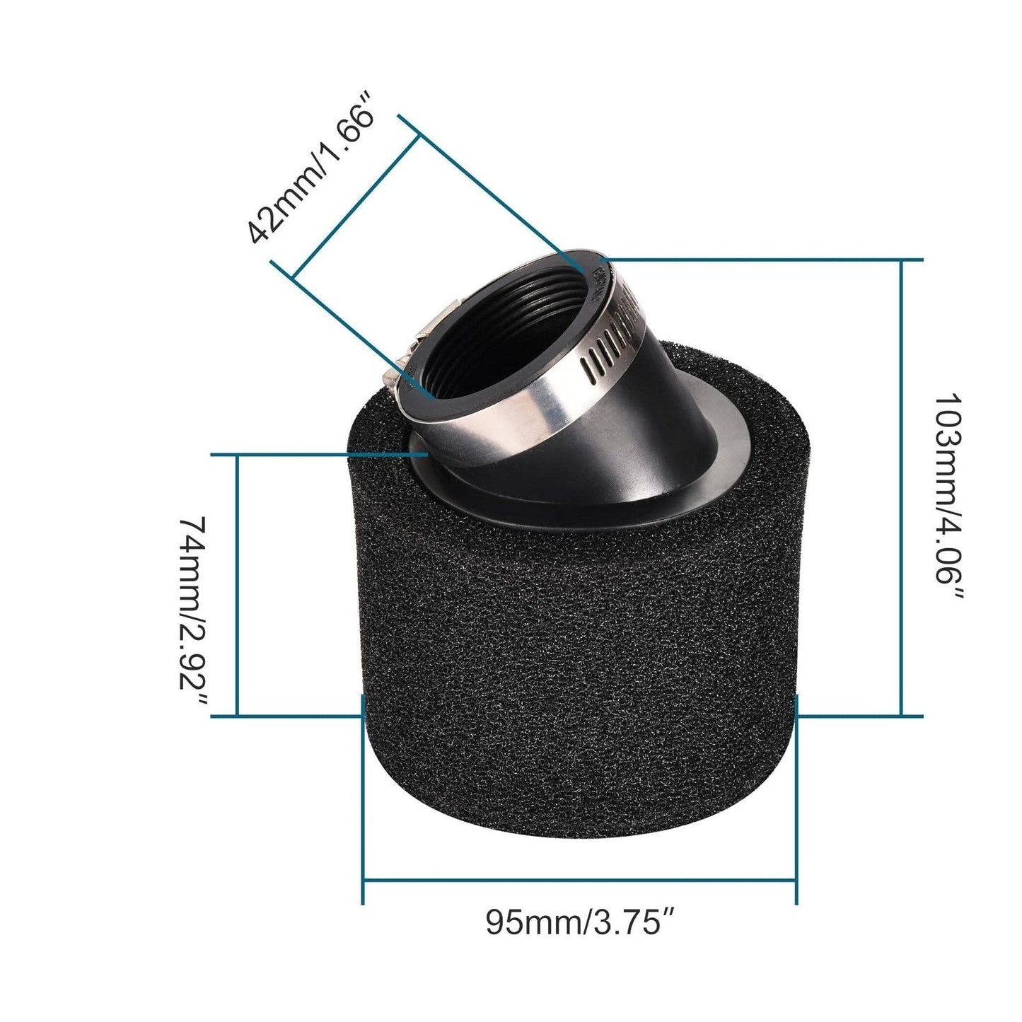 BLACK Bent Air Filter 28/35/42/45/48mm