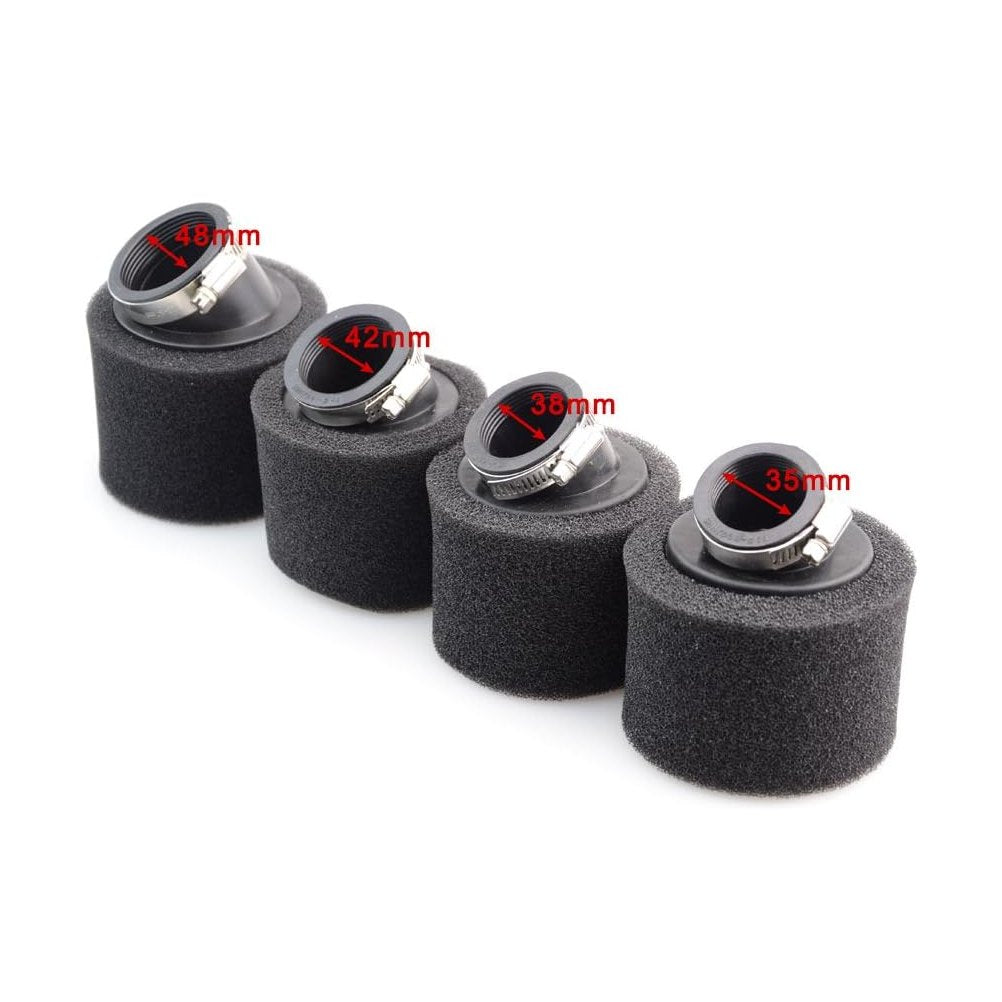 BLACK Bent Air Filter 35/38/42/48mm 4Pcs