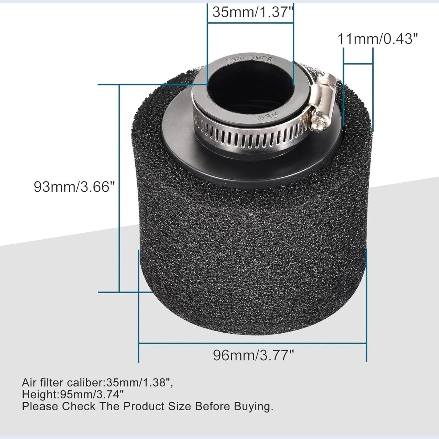 BLACK Pod Air Filter 35/38/42/45/48mm