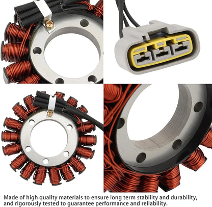 Stator with copper windings and electrical connector for GY6 engine, motorcycle aftermarket part