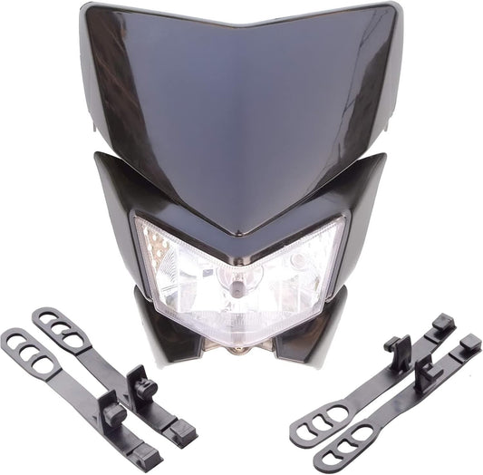 Schwarzer 12V 35W Motorrad-Scheinwerfer für Dirt Pit Bike ATV Supermoto  