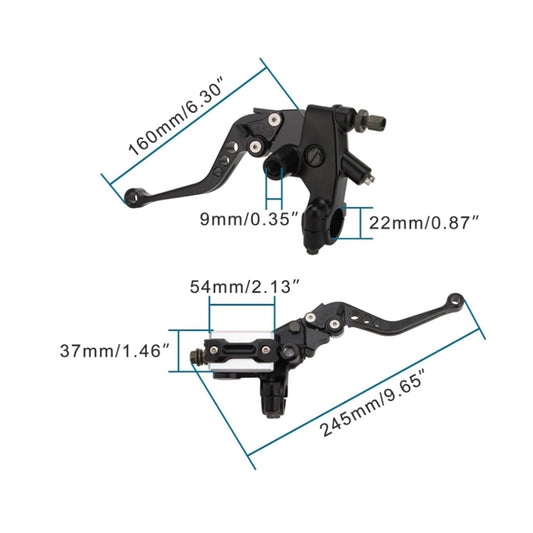 Schwarzes 22mm 7/8" CNC verstellbares Brems- und Kupplungshebel-Set für Motorrad ATV