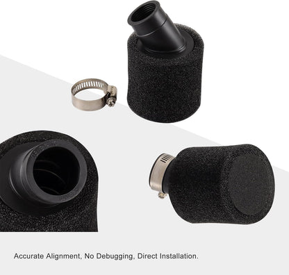 Black Bent Air Filter 28mm for 50cc Scooter ATV Mini Bike
