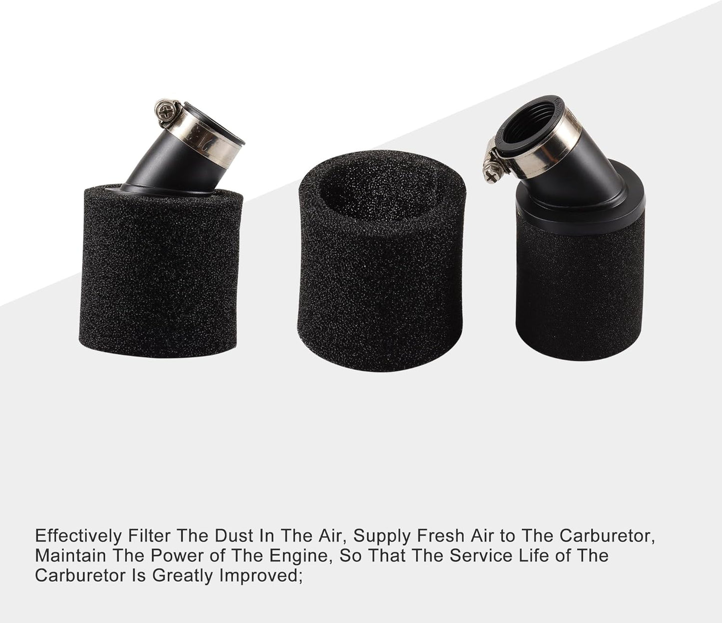 Black Bent Air Filter 28mm for 50cc Scooter ATV Mini Bike