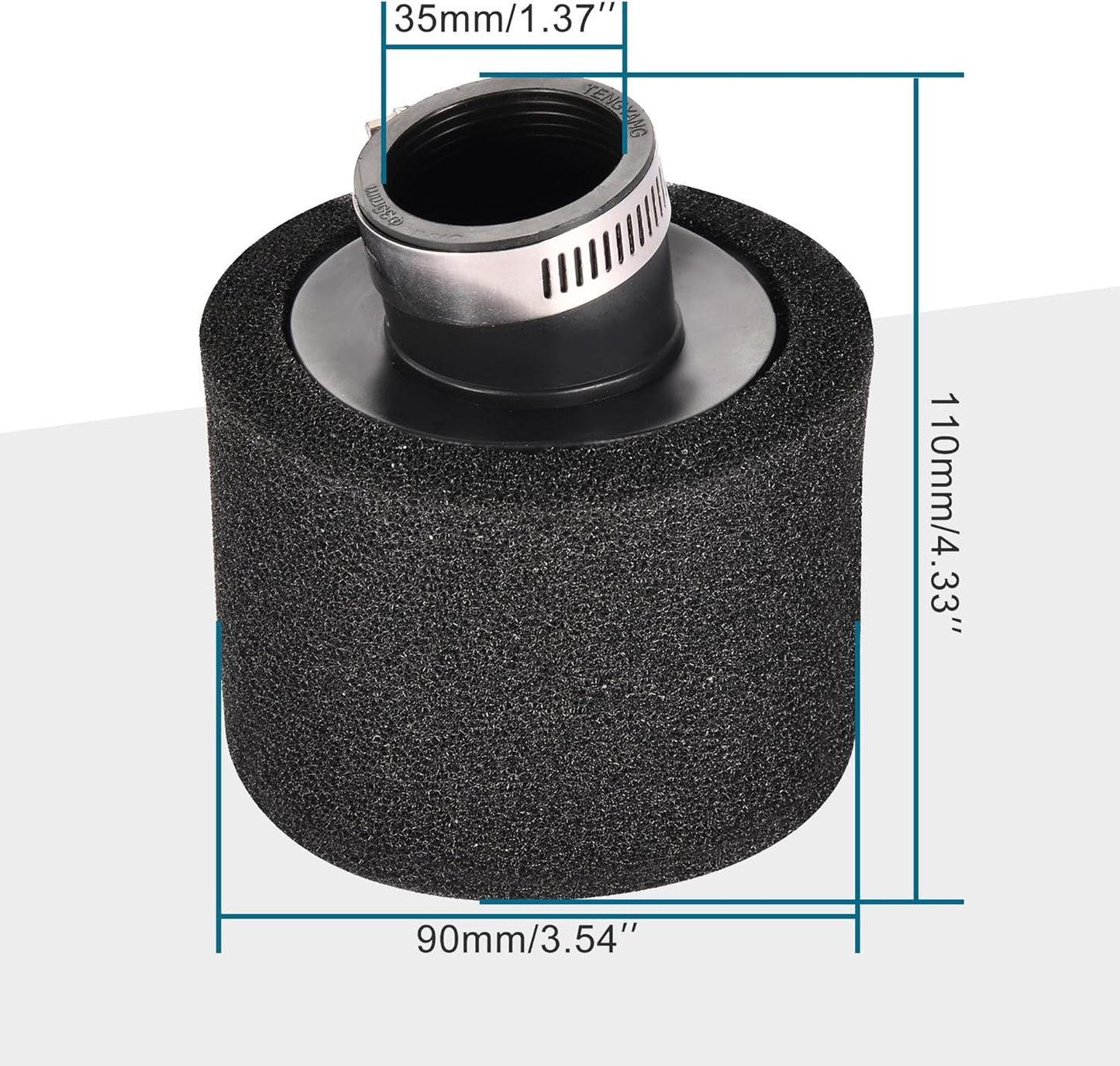 Black Bent Air Filter 35mm for 50cc-125cc ATV Pit Bike Scooter
