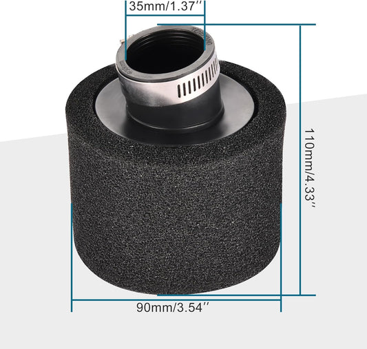 Black Bent Air Filter 35mm for 50cc-125cc ATV Pit Bike Scooter