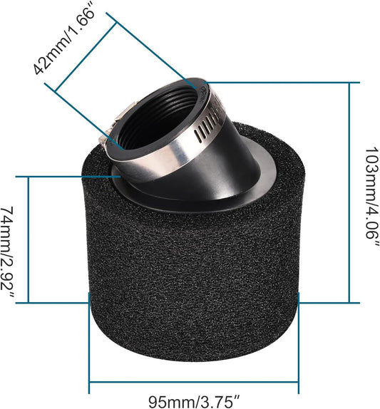 Black Bent Air Filter 42mm for 125cc 150cc GY6 ATV Scooter