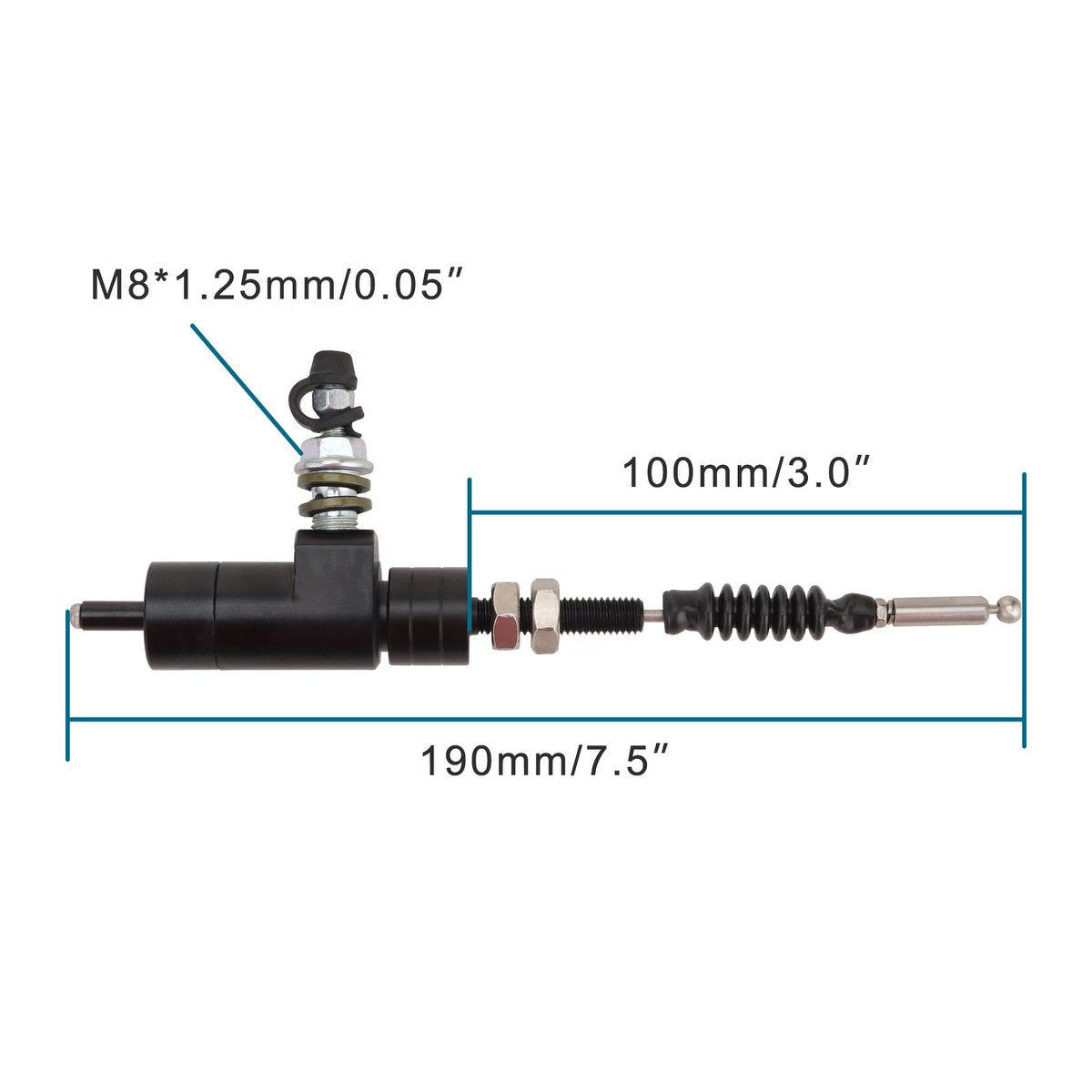 Black M8 x 1.25mm Hydraulic Clutch Brake Master Cylinder Rod for Dirt Bike ATV