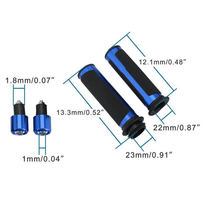 Blue 22mm CNC Brake Clutch Lever Set with Twist Throttle Grips for Motorcycle ATV