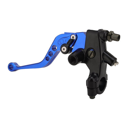 Blue 22mm CNC Brake Clutch Lever Set with Twist Throttle Grips for Motorcycle ATV