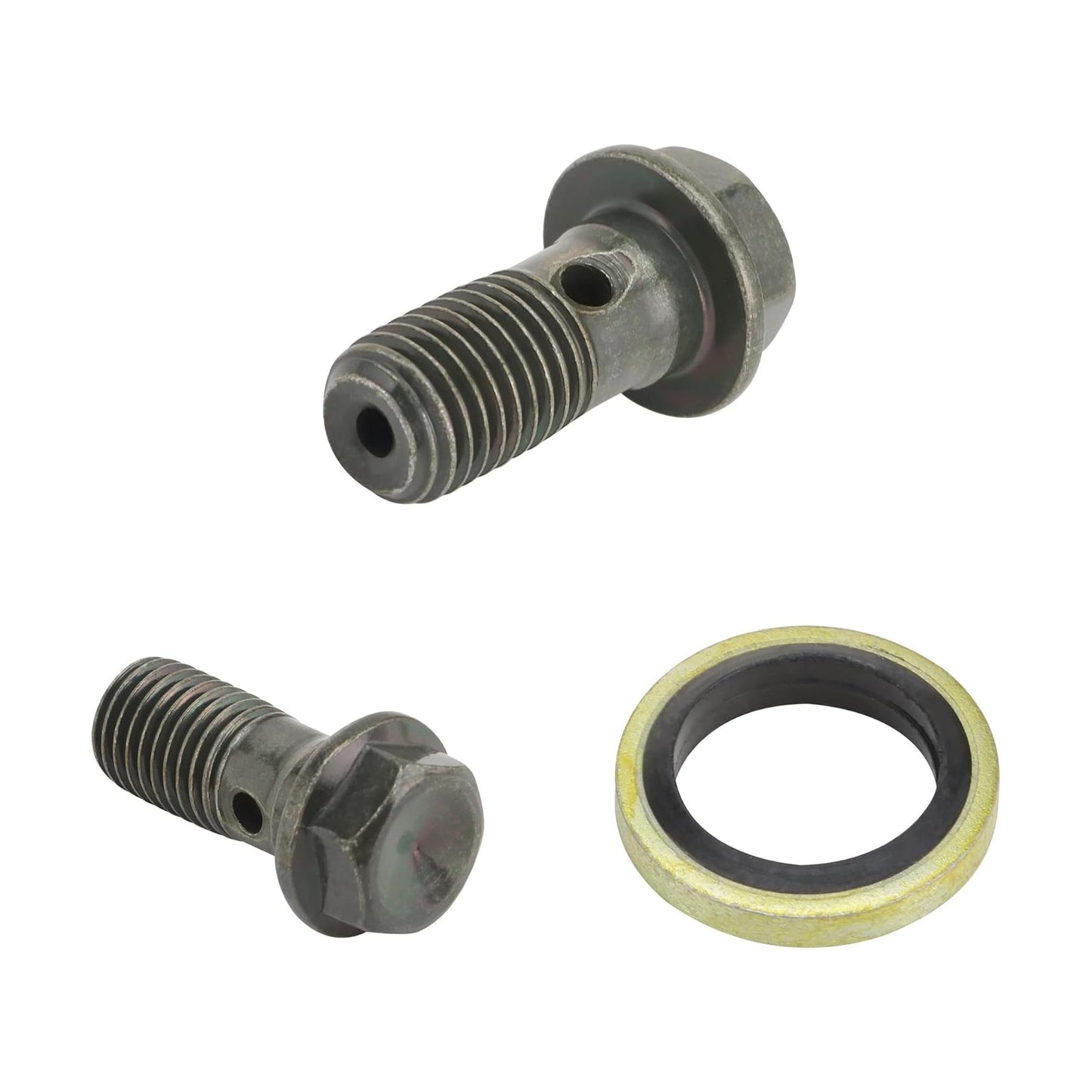 GOOFIT 10 Pcs Stainless Steel Motorcycle Brake M10X1.25mm Banjo Bolts with Copper Washers Replacement for Brake Caliper Master Cylinder