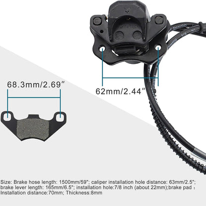 Brake Caliper & Master Cylinder & Brake Pad Assembly For 50cc-125cc