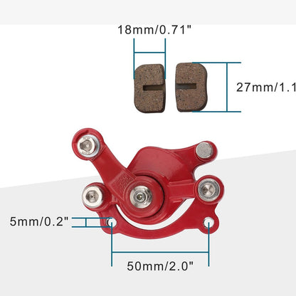 GOOFIT Red Rear Disc Brake Caliper with Brake Pads Replacement for MBX10 MBX11 MM-B80-BR 33cc 47cc 49cc 97cc 80cc 2.5HP 2.8HP Moto Classic Mini Bike