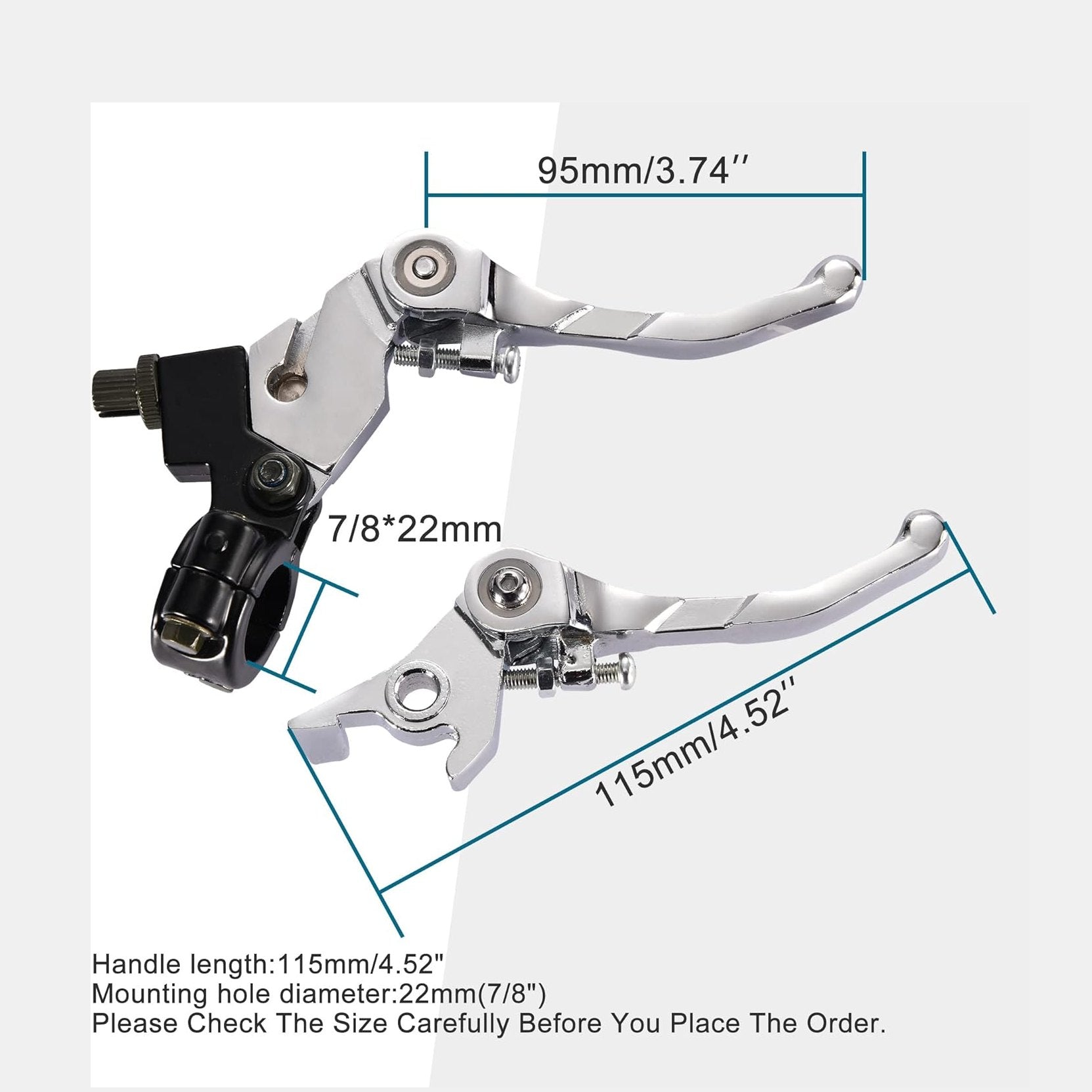 GOOFIT Universal 7/8'' Handlebar Foldable Brake & Clutch Lever Set for 50cc 70cc 90cc 110cc 125cc Dirt Bike Type B