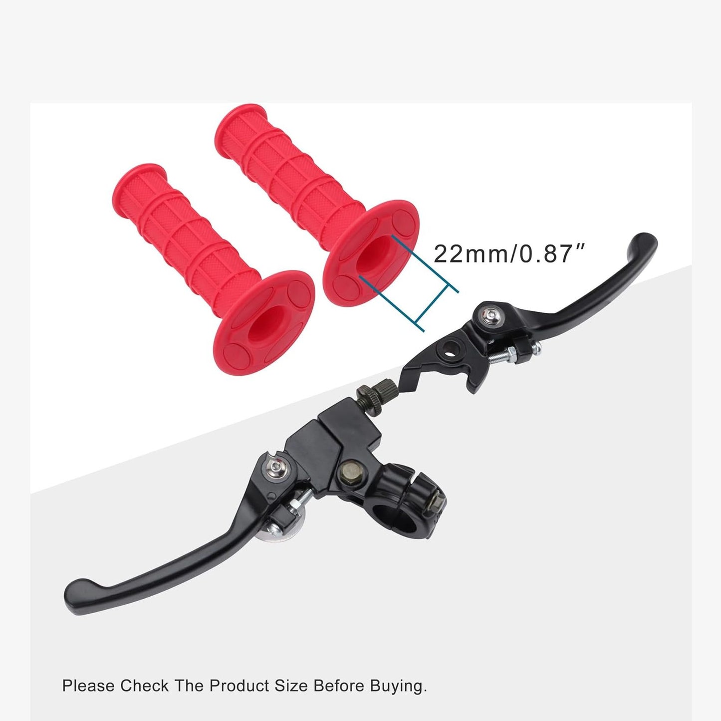 GOOFIT 7/8" Handlebar Folding Left and Right Clutch Brake Lever with Red Hand Grips Replacement for RFZ CRF KLX TTR 125cc Thumpstar 50cc 70cc 110cc 150cc Pit Dirt Bike Motorcycle