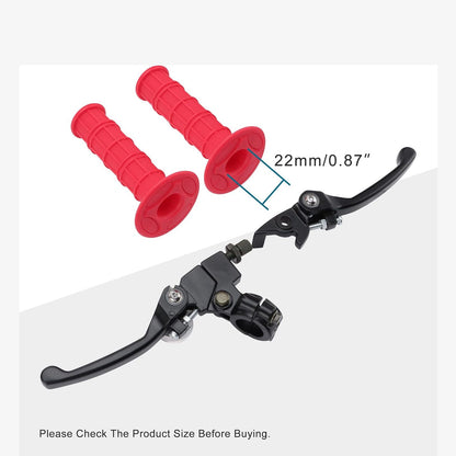 GOOFIT 7/8" Handlebar Folding Left and Right Clutch Brake Lever with Red Hand Grips Replacement for RFZ CRF KLX TTR 125cc Thumpstar 50cc 70cc 110cc 150cc Pit Dirt Bike Motorcycle